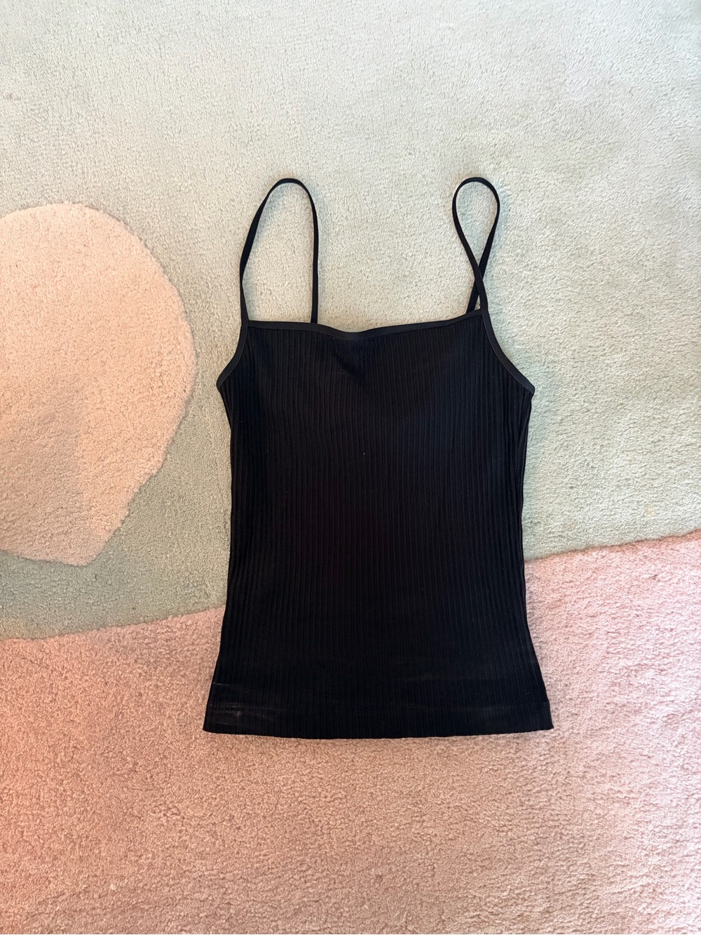 Aritzia Black Ribbed Spaghetti Strap Camisole